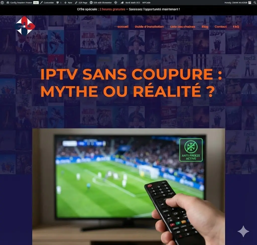 Abonnement IPTV Sans Coupure Stable 4K Anti-Freeze